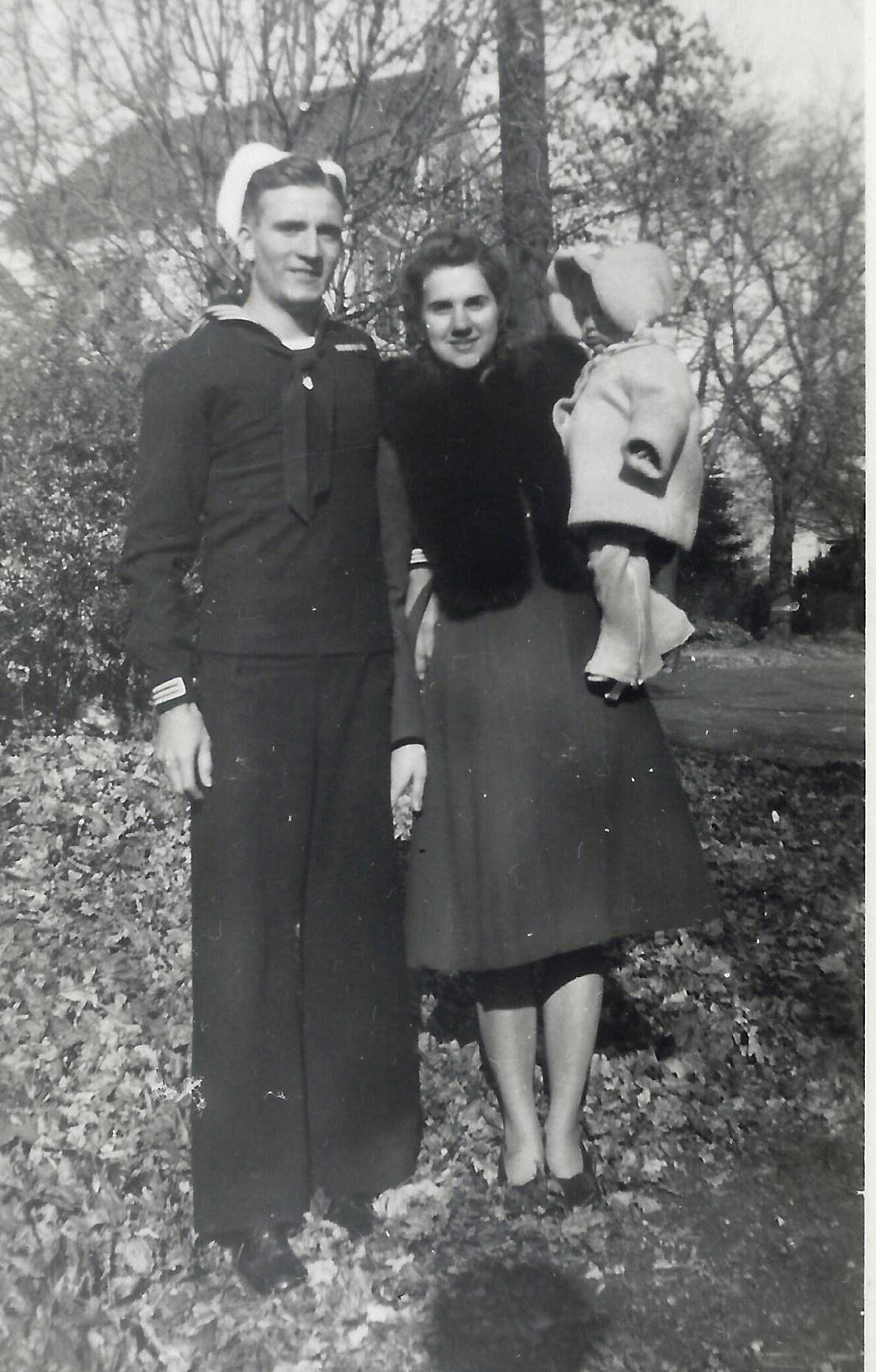 Emerson Luhman and spouse Mattie in 1944 with daughter Joyce—Matthew Stone’s mother. (credit: Mattie Hudock)