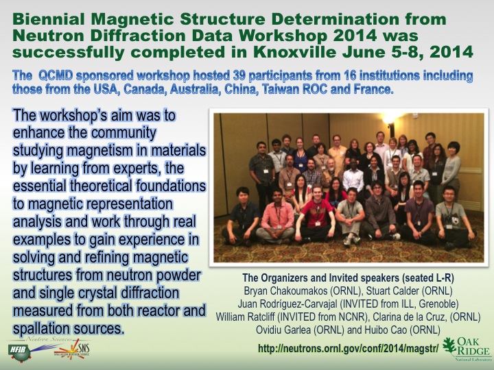Biennial Magnetic Structure Determination from Neutron Diffraction Data Workshop