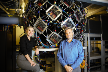 ORNL scientists Victoria Drago and Andrey Kovalevsky used the MaNDi instrument at the Spallation Neu